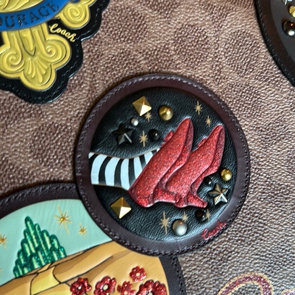NWT Coach Wizard of Oz Tote Ruby Charm FOB Handbag Purse Bag Signature Leather - Picture 12 of 16